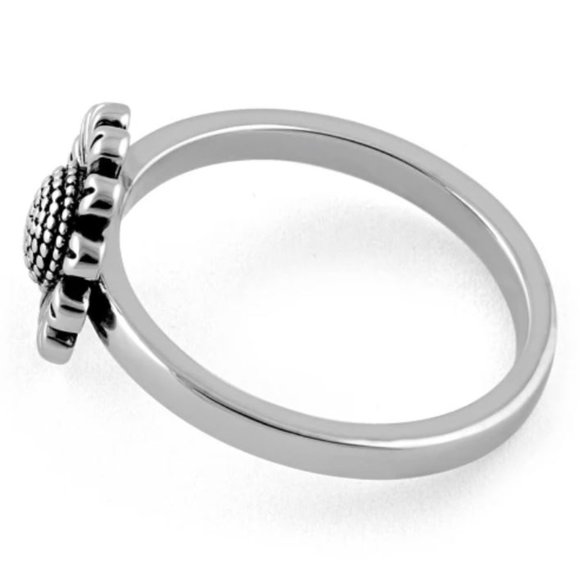 925 STERLING SILVER Dainty Little Sunflower Ring - Picture 15 of 16